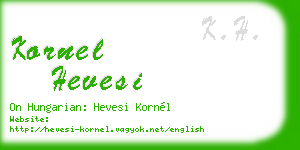 kornel hevesi business card