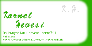 kornel hevesi business card